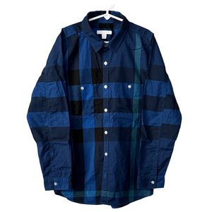 Burberry Kids Blue and Black Plaid Button-up size 12